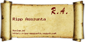 Ripp Asszunta névjegykártya